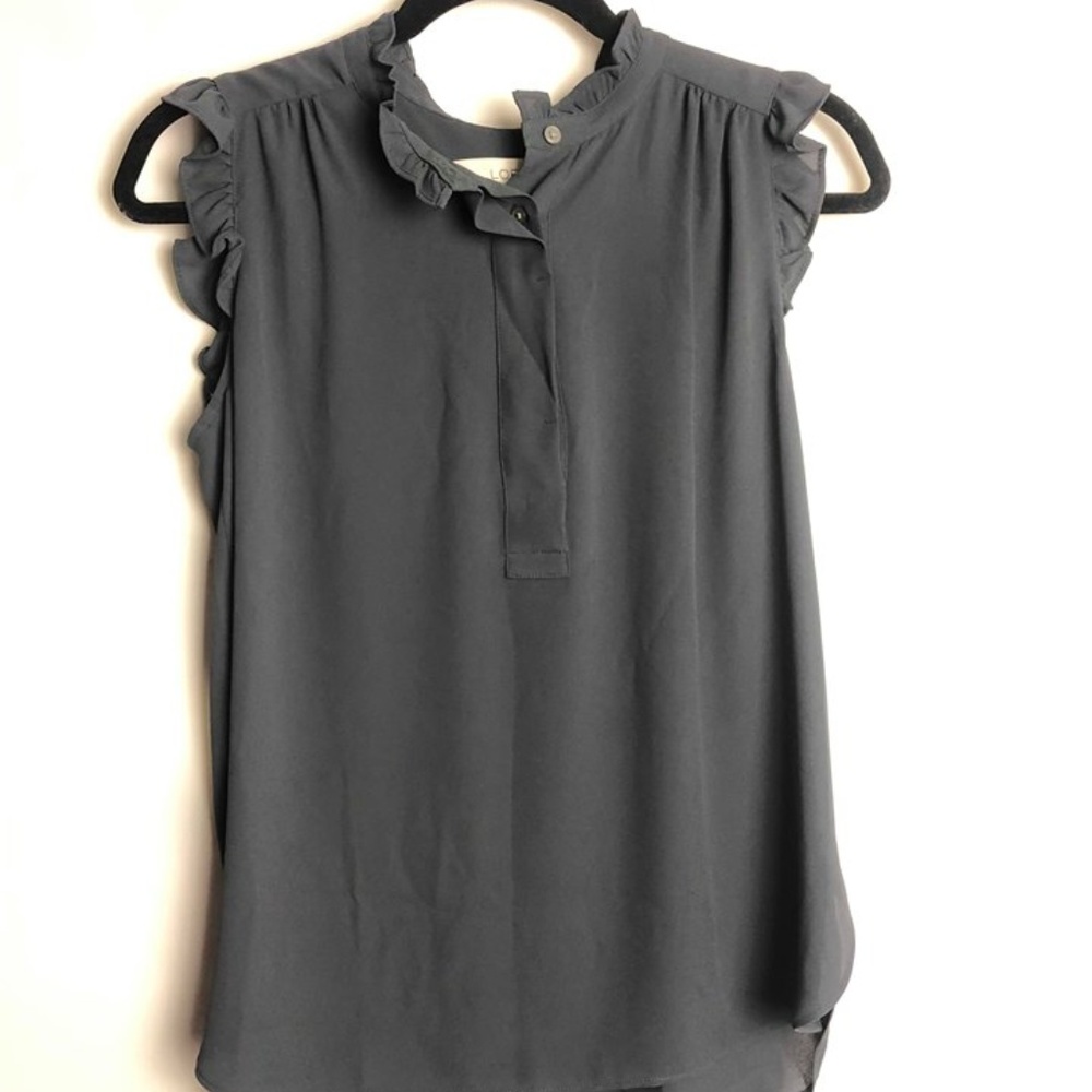 LOFT ruffled sleeve blouse